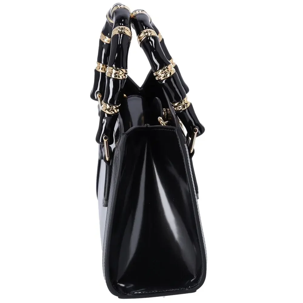 GUCCI Diana Mini Tote Crossbody Bag 832936 Black Leather